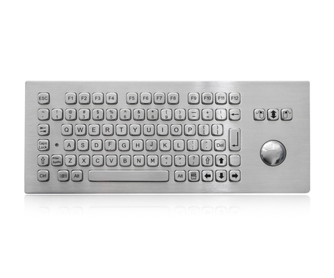 81 do PC inoxidável impermeável do metal das chaves IP65 teclado Desktop com Trackball de 38mm