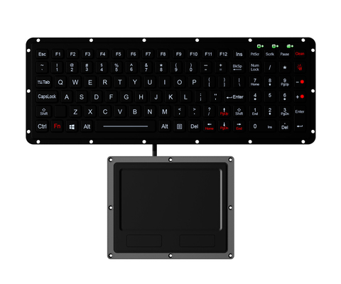 102 teclas IP65 teclado militar de borracha de silicone com touchpad resistente