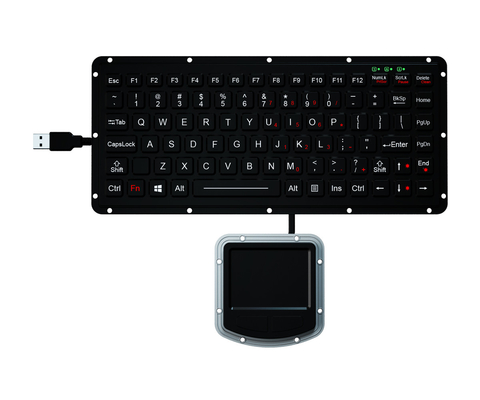 IP65 teclado militar de borracha de silicone PS2 USB com touchpad 400DPI