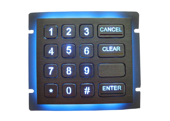 teclado numérico numérico Dot Matrix With Backlight de aço inoxidável do metal do curso de 0.45mm
