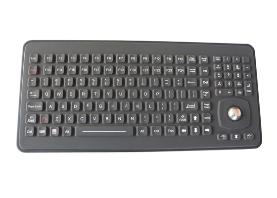 Chaves retangulares do teclado médico da borracha de silicone com o Trackball ótico de 25mm