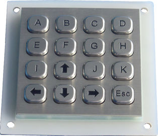 Teclado numérico Dot Matrix do metal da montagem de painel traseiro 16 chaves impermeáveis