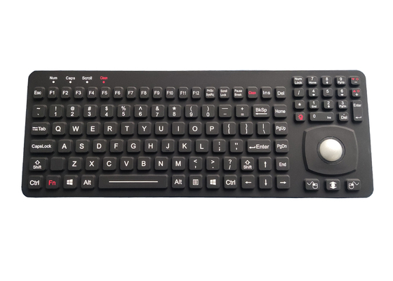Montagem de painel industrial do teclado do silicone das chaves retangulares com trackball óptico de 25mm
