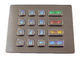 16 teclado de aço inoxidável personalizado Backlit teclado da montagem do painel das chaves IP67