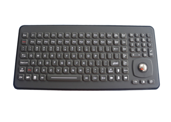 A montagem preta do painel de 120 chaves Ruggedized o teclado com o Trackball ótico de 25mm