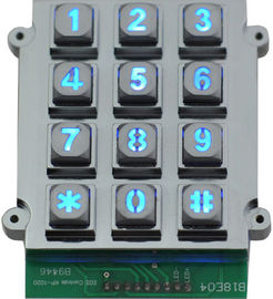Matriz de ponto resistente Backlit Ruggedized do teclado do vândalo do teclado de 12 chaves