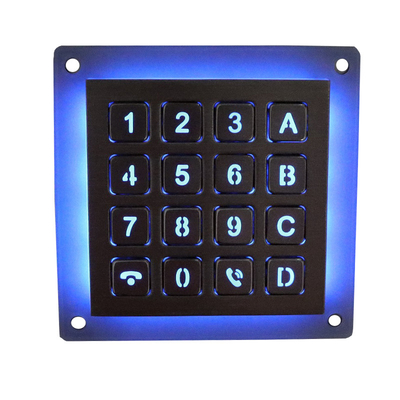 Teclado numérico numérico áspero retroiluminado de 16 SS do teclado numérico do metal da relação da matriz das chaves para o quiosque