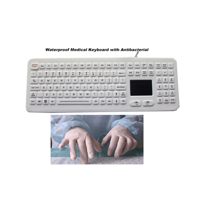 Borracha médica do hospital do silicone do teclado com antibacteriano do Touchpad