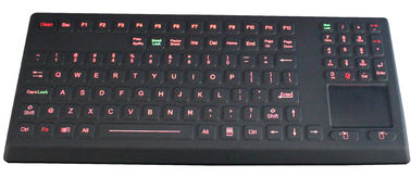 Teclado impermeável Backlighted industrial do silicone com o teclado chave do exército do Touchpad 108