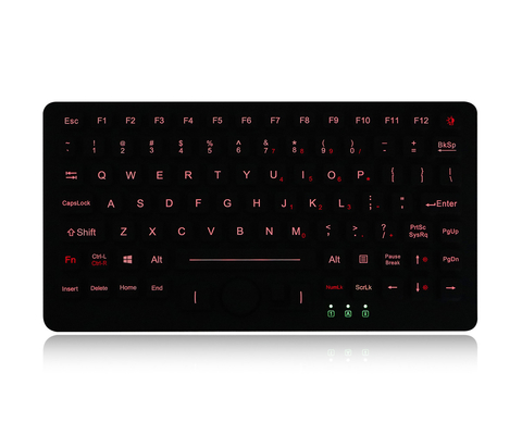 Luminoso de borracha de aço inoxidável da placa traseira do teclado militar da compatibilidade eletrónica do nível