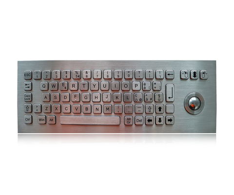 Teclado mecânico de aço inoxidável da prova do vândalo com o teclado ótico de Koisk do Trackball de 800 Dpi