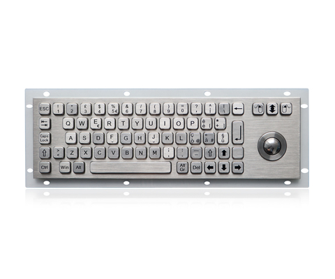 69 teclado de aço inoxidável estático compacto do formato IP65 das chaves com trackball ótico