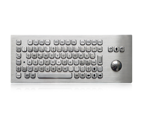 Teclado de aço inoxidável desktop lavável com o teclado do quiosque do Trackball OTB MTB LTB