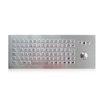 84 teclado industrial lavável chave com Trackball, teclado de aço inoxidável