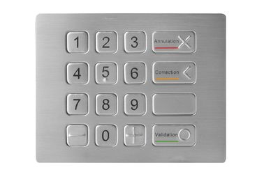 Teclado numérico de aço inoxidável actualizado do metal com o ponto de Bliand para a aplicação do ATM no padrão IP67