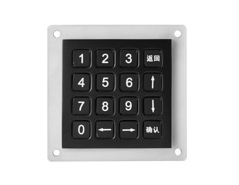 O teclado numérico industrial de aço inoxidável 16 fecha a prova compacta do vândalo do preto do formato IP67