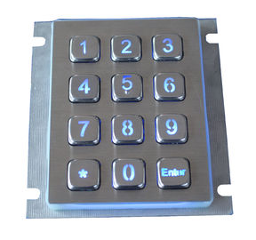 Controle de acesso à prova de intempéries Dustproof das chaves do teclado numérico 12 do metal com curso longo de 2.0mm