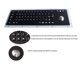 Teclado IP67 montado painel com o teclado do metal do preto do Trackball