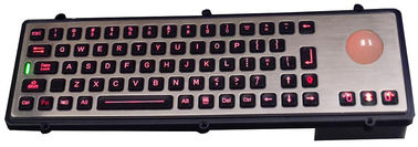 Teclado feito sob encomenda do usb/teclado industrial Backlit com o trackball vermelho iluminado