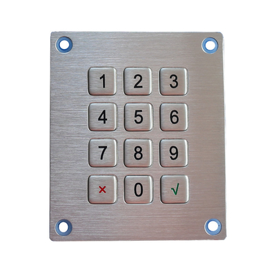 SUS304 escovou o metal que as chaves do teclado numérico numérico IK09 12 comprimem o formato para quiosque do banco