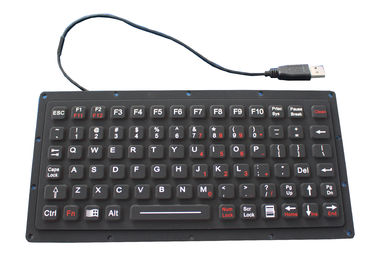 As chaves IP65 81 diluem o teclado preto da borracha de silicone, tamanho de 222.0mm x de 100mm x de 9.1mm