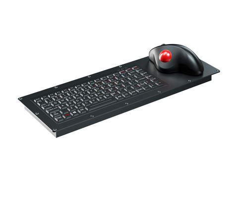 teclado industrial de grau militar com teclas FN e mouse trackball óptico