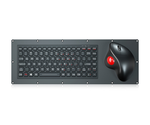 teclado industrial de grau militar com teclas FN e mouse trackball óptico